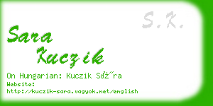 sara kuczik business card